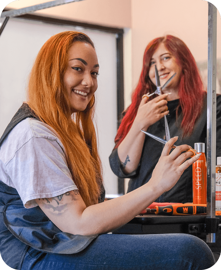 Team smiling in salon